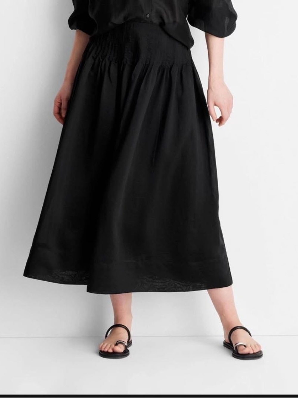 Women's Drop Waist Pleated Sheer MIDI Skirt - Future Collective
